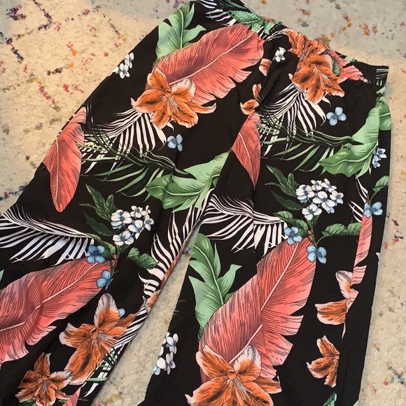 Tropical wide leg pants flowy - Picture 2 of 8